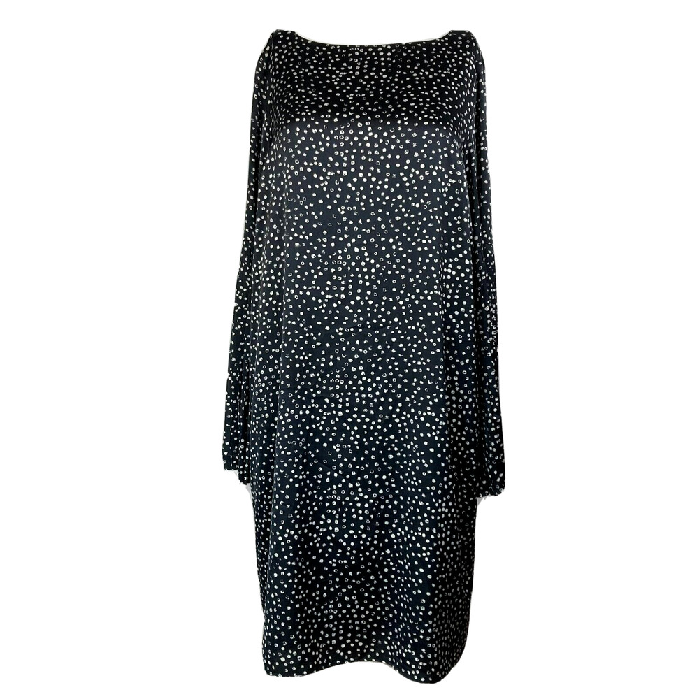 The Limited Dress Womens Sz 8 Black White Polka Dot‎ Shift Bell Sleeve Lined